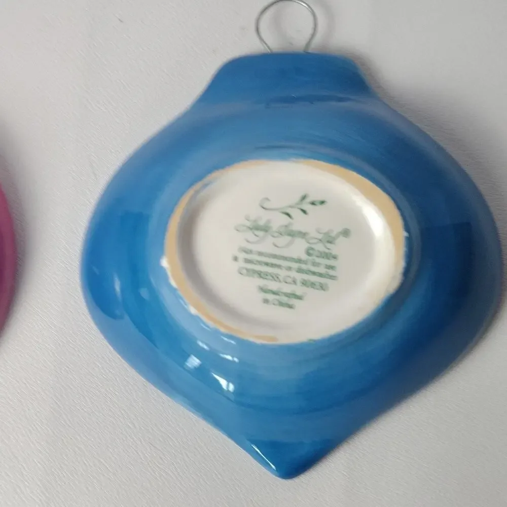 Lady Jayne Ltd Ornament Shaped Dishes Ceramic Candy Dish Set of 2 2004 Christmas